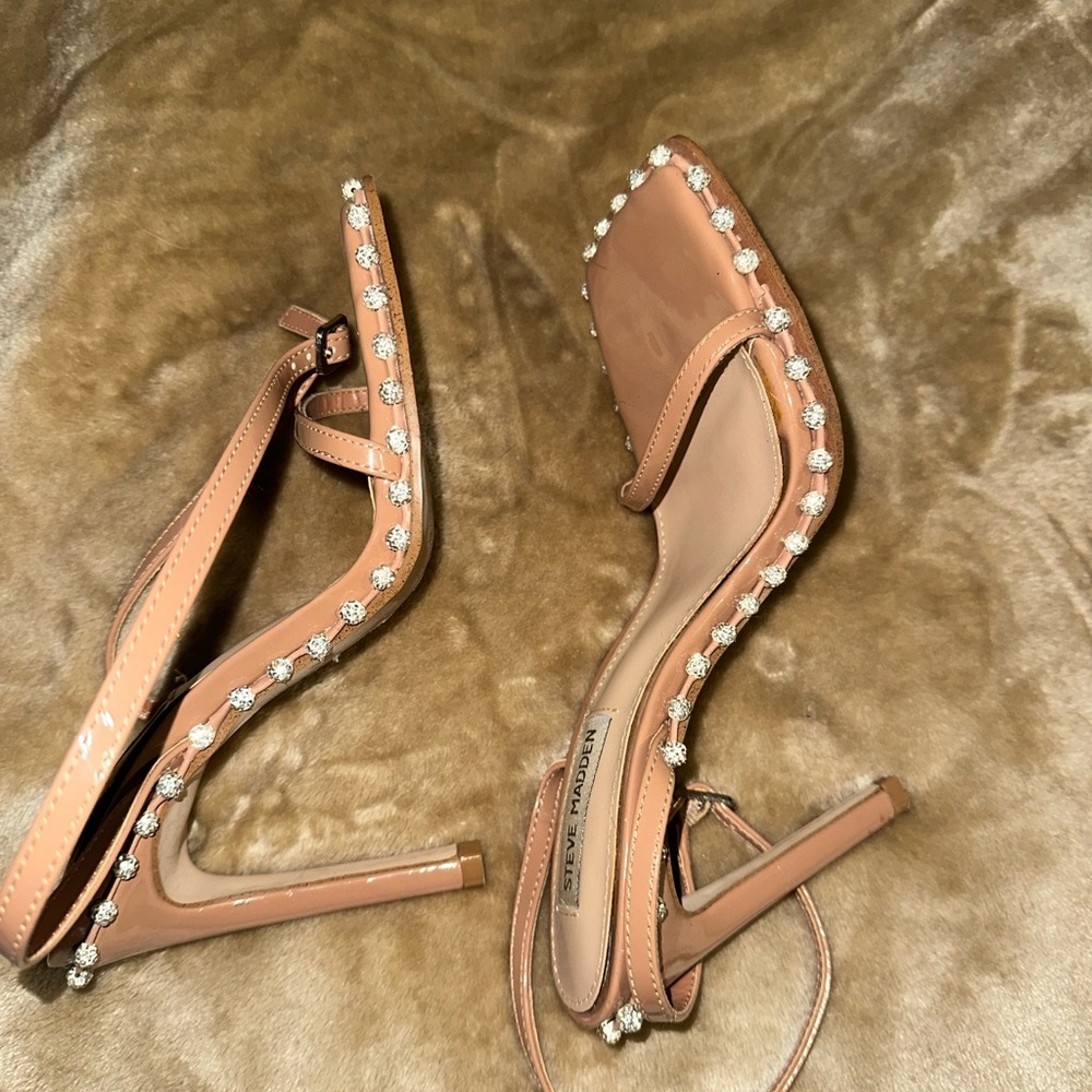 Steve Madden Brown Embellished Heels - Picture 2 of 3